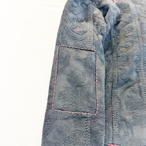 Desigual Black 2-Button Blazer Embroidered Detail Unique Stitch Size 8 / EUR38 - Picture 10 of 11